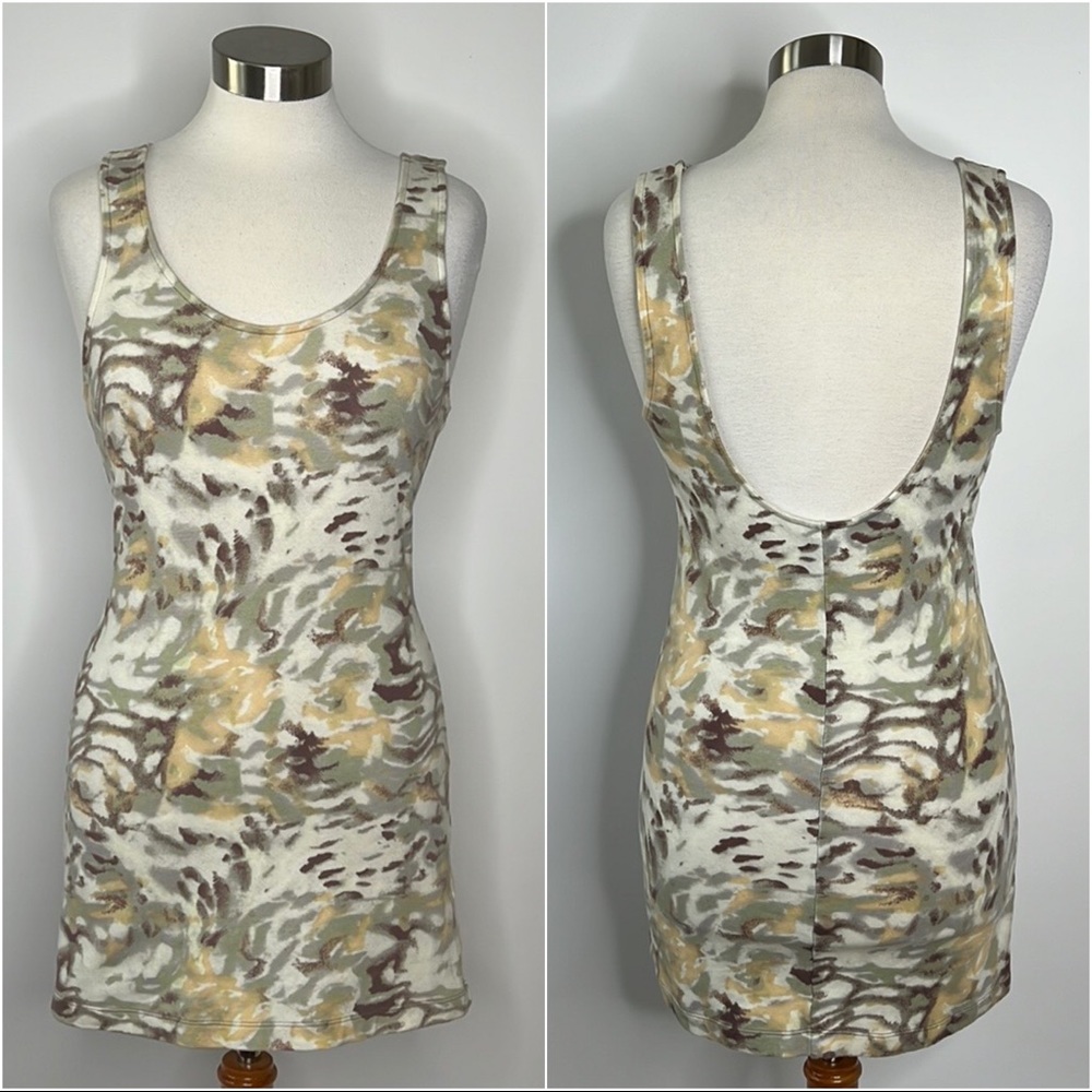 FREE PEOPLE Cotton Stretch Backless Pull On‎ Mini Tank Dress Size Small
